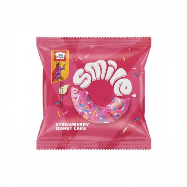 LU Smile Strawberry Donut Cake – Soft Sponge Cake with Strawberry Flavor