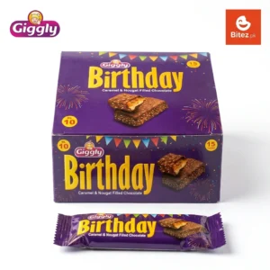 Giggly Birthday Caramel and Nougat Filled Chocolate Box and Bar