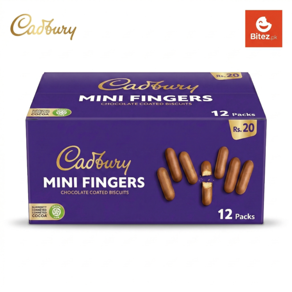 Cadbury Mini Fingers: Delicious Chocolate Coated Biscuits Pack of 12